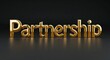 © Erlinda - partnership word gold metallic shiny lettering on plain black background