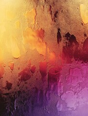 Poster - Abstract gradient texture with water drops and color transition from yellow to purple