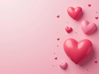 Aufkleber - Create Pastel And Rose Pink, Red Background Designs For Cosmetic Products With Heart Templates For Flyers, Greeting Cards, And Web Banners. 00001