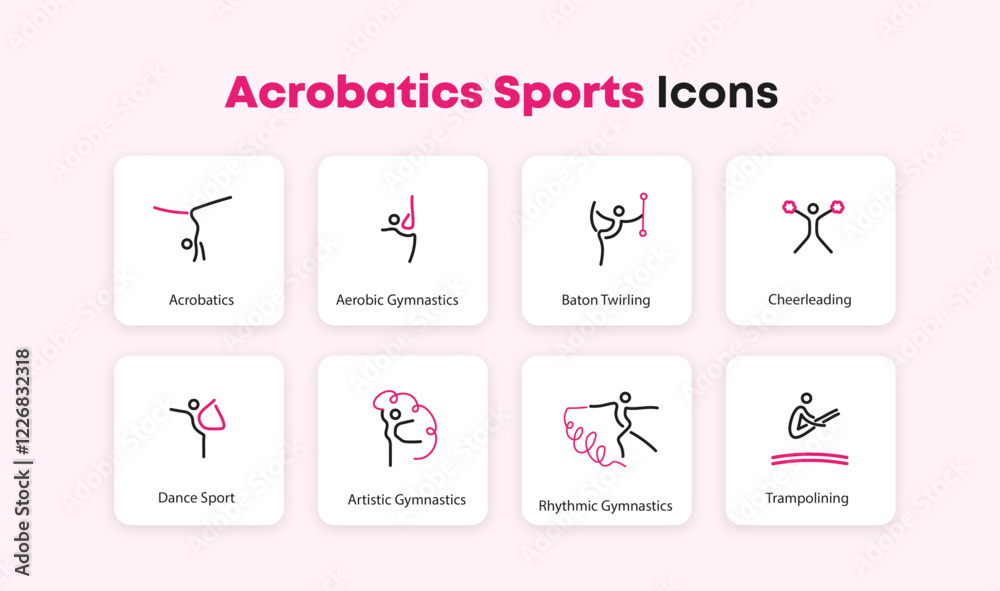 Acrobatic Sport Icon - Acrobatics, Aerobic Gymnastics, Baton Twirling ...