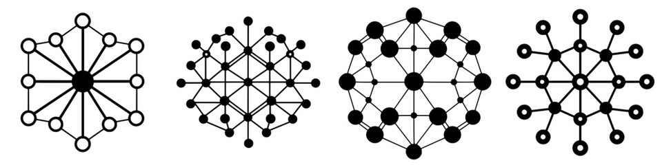 Poster - complex network structures illustrate diverse connectivity patterns among nodes and links in graphic