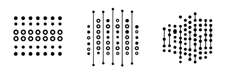 Poster - Variations of geometric patterns with circles and lines in monochromatic design for artistic exploration