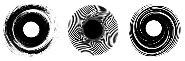 Poster - Unique black and white circular patterns showcasing dynamic designs and textures