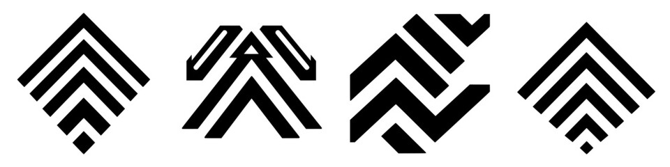 Poster - Unique geometric patterns showcasing modern design in minimalist style on a plain background