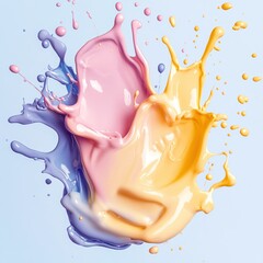Poster - Vibrant Color Splash Abstract Art with Dynamic Flow and Creative Liquid Motion Design