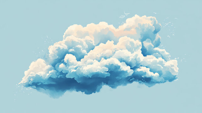 Set of white clouds in the blue sky for weather or another design. Vector version also available in gallery