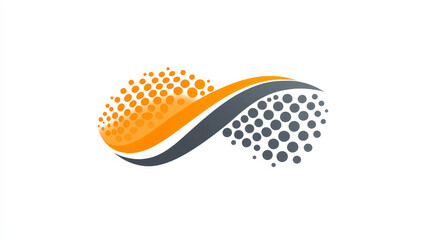 Poster - Abstract orange and grey symbol or logo with dots for business design