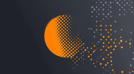 Poster - Abstract orange and grey symbol or logo with dots for business design