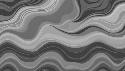 Poster - Abstract black and white wavy pattern with smooth fluid motion