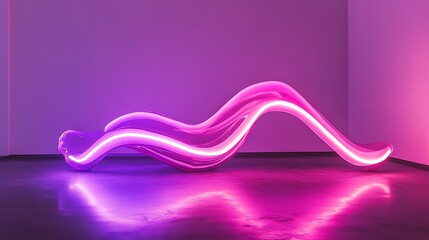 Aufkleber - portrait abstract swirl modern Neon purple pink statue with interior installation minimalist gallery for artwork artistic creative trendy futuristic concept.