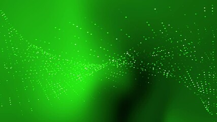 Poster - A Captivating Green Abstract Visualization with Dazzling Points in Motion
