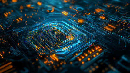 Poster - Bitcoin mining, cryptocurrency, blockchain network and digital money exchange technology. Vector digital currency ico, computer crypto coin mining servers and coin wallet safe transaction