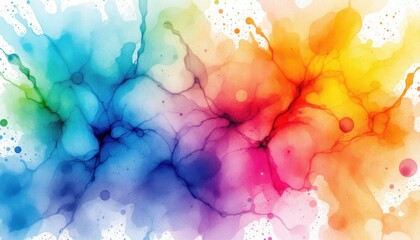 Poster - Vibrant abstract watercolor splash with dynamic color gradient and fluid patterns