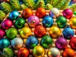 © Curie - Festive Egg Carton: Christmas Glitter Balls & Easter/New Year's Concept - Aerial View