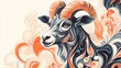 © aukkasit - Colorful artistic representation of a goat vibrant design abstract art creative environment