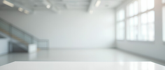 Wall Mural - empty white business office with blurred background