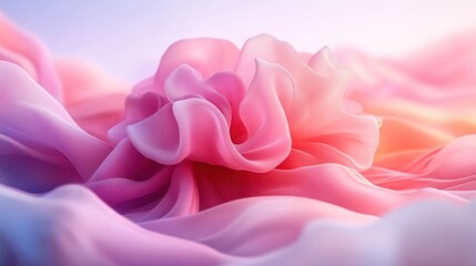 Sticker - Pink fabric flower, soft light, dreamy background, website banner