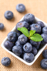 Wall Mural - Blueberries in bowl, Healthy fruit, Food ingredient