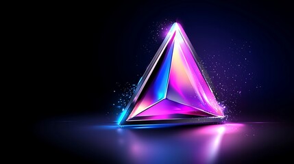 Poster - Luminous Glowing Triangle Abstract 3D Render