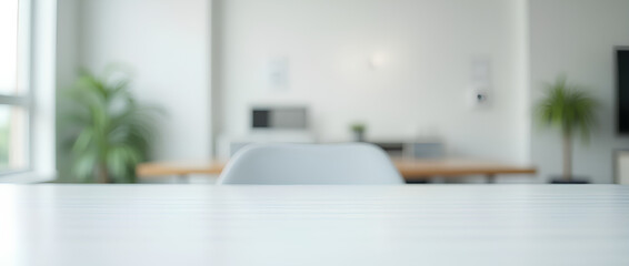 Wall Mural - empty white business office with blurred background