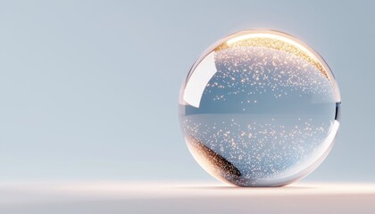 Poster - A futuristic 3D rendering of a transparent sphere glowing with holographic projections, representing energy and innovation