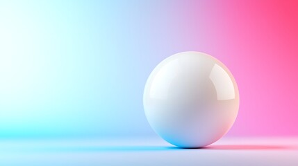 Poster - Abstract White Sphere on a Pastel Gradient Background