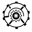 © MatandSterre - Abstract Gear Mechanism: Industrial Technology Design.  Geometric pattern, circular shape, engineering symbol, digital art, innovation, and tech icon.