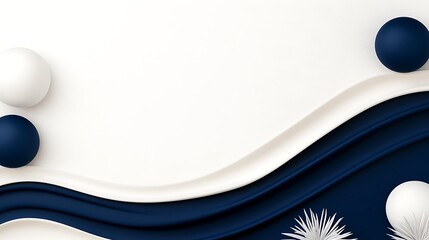 Poster - Abstract Winter Background With White And Blue Spheres