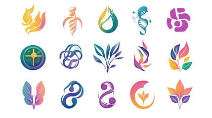 Poster - Science symbols and icons for medicine, biology, pharmacy and another scientific design, such a logo. Vector version also available in gallery