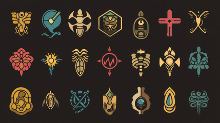 Poster - Science symbols and icons for medicine, biology, pharmacy and another scientific design, such a logo. Vector version also available in gallery