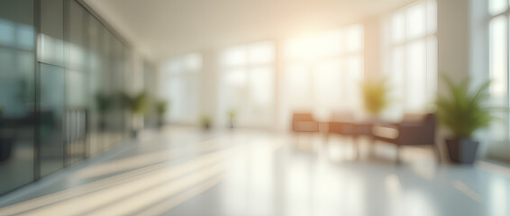 Wall Mural - empty white business office with blurred background