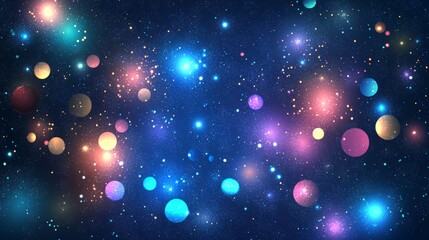 Poster - A gradient of abstract blue hues on a blue backdrop with a technological theme
