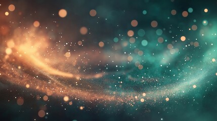 Wall Mural - a blurry image of a green and orange swirl with many small dots