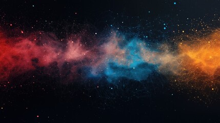 Wall Mural - A colorful galaxy with red, blue, and yellow streaks