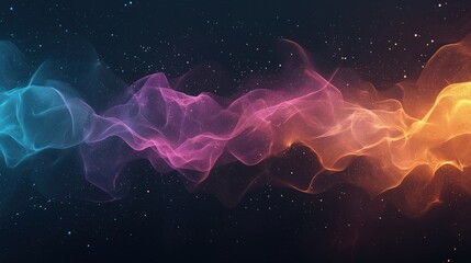 Wall Mural - A colorful wave of light is shown in the sky