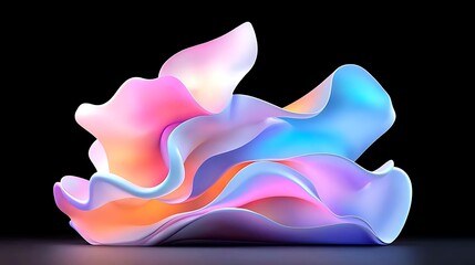 Poster - Abstract 3d Render of Flowing Neon Shapes and Colors