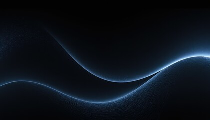 Poster - Blue Luminescence Abstract Dot Particle Design on Dark Background
9