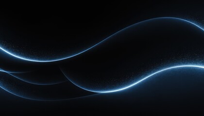 Poster - Blue Luminescence Abstract Dot Particle Design on Dark Background
3
