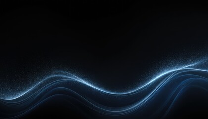 Poster - Blue Luminescence Abstract Dot Particle Design on Dark Background
2