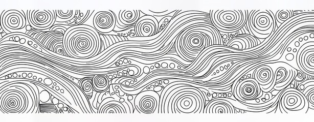 Poster - Abstract hand-drawn patterns form a seamless set. Ideal for modern, creative design backgrounds