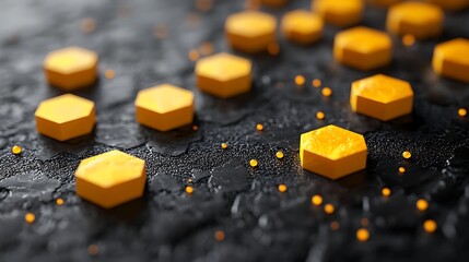 3D hexagons pattern shape on a dark grey background