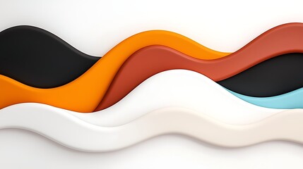 Poster - Abstract Colorful Wavy Background with Smooth Curves and Flowing Lines
