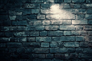 Poster - An unadorned brick basement wall serves as the background, its surface revealing the black texture of the individual bricks