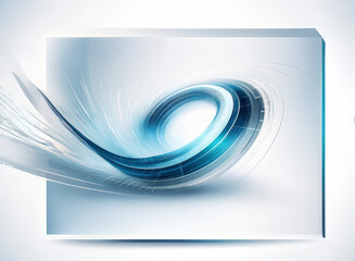 Aufkleber - Abstract swirling blue and white design.  A dynamic, 3D rendered,  futuristic image suggesting speed and technology.