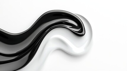 Poster - Abstract Black and White Liquid Swirls An Elegant Modern Design Background