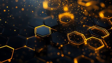 3D hexagons pattern shape on a dark grey background