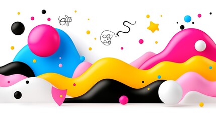 Poster - Abstract Colorful Liquid Waves Background