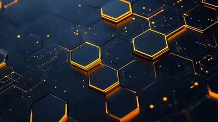 3D hexagons pattern shape on a dark grey background