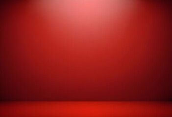 Blank red display on vivid summer background with minimal style. Blank stand for showing product. 3D rendering.