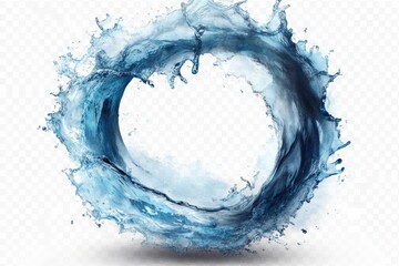 Poster - Dynamic water splash creating a circular pattern in an artistic representation of fluid movement and energy